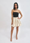 CAMILLE 2-TONE BUBBLE DRESS- BLACK/CREAM