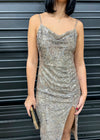 HERA SEQUIN MIDI DRESS- GOLD