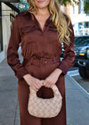 PAYTON SATIN JUMPSUIT- CHOCOLATE