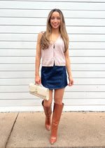 BELTED MINI SKORT- NAVY