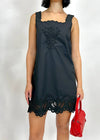 WEEKEND EMBROIDERED MINI DRESS- BLACK