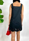 WEEKEND EMBROIDERED MINI DRESS- BLACK