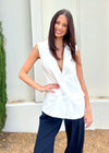 TAILORED BLAZER VEST- WHITE