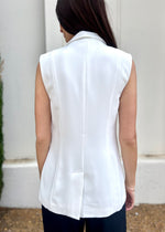 TAILORED BLAZER VEST- WHITE