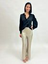 FOIL KNIT PANT- CHAMPAGNE