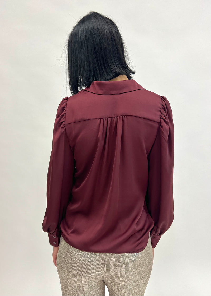 JULIETTE BUTTONDOWN BLOUSE- PLUM