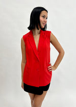 TAILORED BLAZER VEST- RED