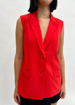 TAILORED BLAZER VEST- RED