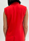 TAILORED BLAZER VEST- RED