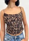 MESH ANIMAL CAMI- CAMEL