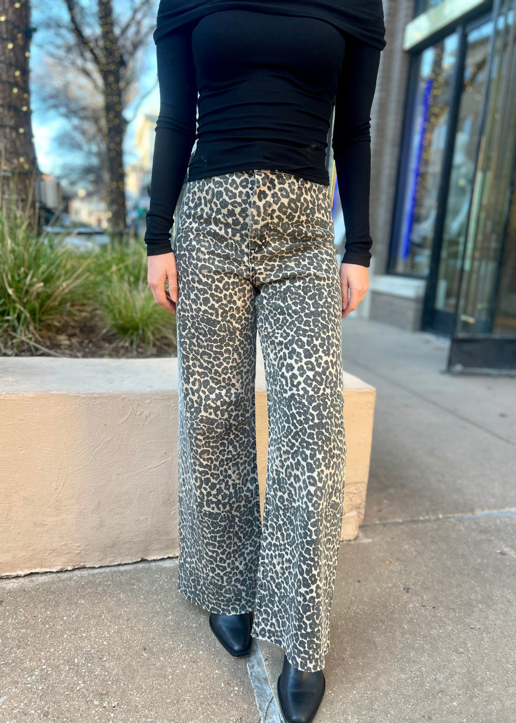 LEOPARD PRINT DENIM PANT- LEOPARD