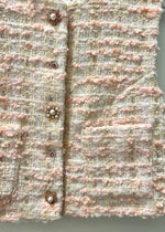 TWEED JEWELED VEST- BLUSH