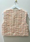 TWEED JEWELED VEST- BLUSH