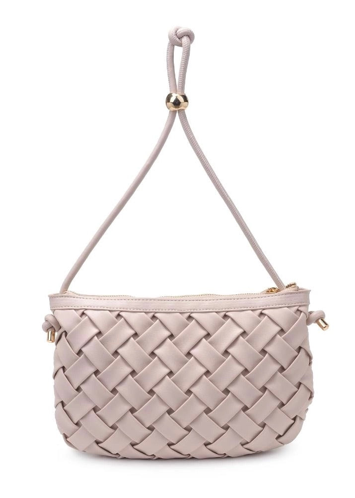 REGINA WOVEN CLUTCH- OATMILK