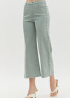 WIDE LEG DENIM W/ PEARL SIDES- SEAFOAM