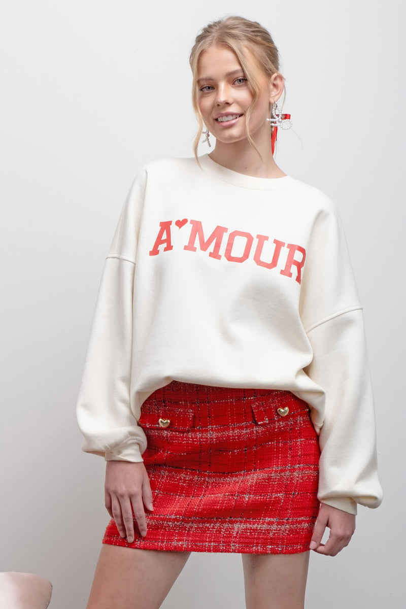 AMOUR SWEATSHIRT- IVORY