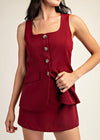 EXPRESS TAILORED MINI DRESS- BURGUNDY