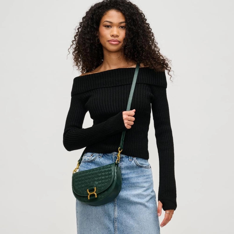 ALISE WOVEN CROSSBODY- FOREST