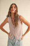 HOOK EYE VEST- FUZZY PINK