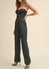 RHINESTONE BUSTIER JUMPSUIT- BLACK