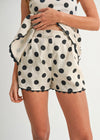 LINEN POLKA DOT SHORTS- BLACK