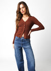 GWEN CARDIGAN- BROWN