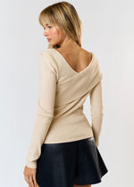 WRAPPED OFF SHOULDER KNIT- NATURAL