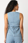 AZANA DENIM VEST TOP- LT.DENIM