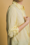 LINEN BLEND BUTTON DOWN- LEMON