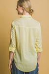 LINEN BLEND BUTTON DOWN- LEMON