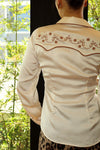 WESTERN EMBROIDERED BUTTON DOWN- CREAM