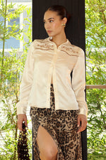 WESTERN EMBROIDERED BUTTON DOWN- CREAM