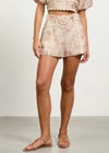 PAISLEY BELTED SHORTS- CREAM MULTI