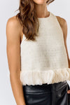 TWEED SWING TOP- OFF WHITE