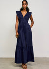 POPLIN MAXI DRESS- NAVY