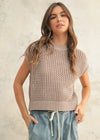 CROCHET KNITTED TOP- STONE
