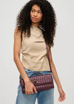 ADA WOVEN HANDLE PURSE- WINE