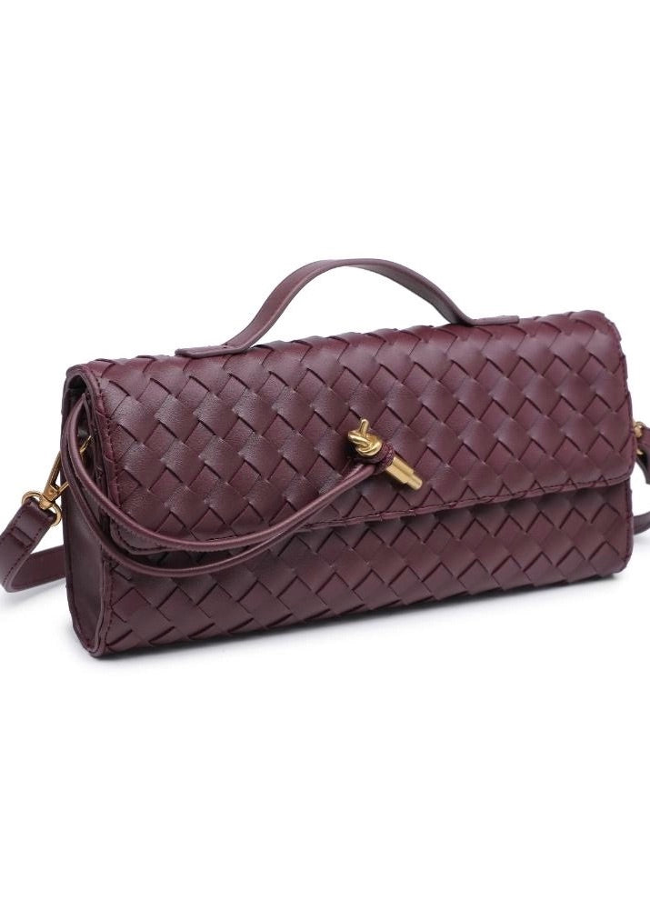 ADA WOVEN HANDLE PURSE- WINE