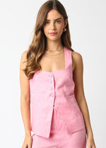 BLAIR LINEN TOP- PINK