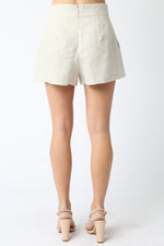 CINDY LINEN SHORTS- OATMEAL