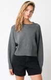 CREW NECK SWEATER- DK. GREY