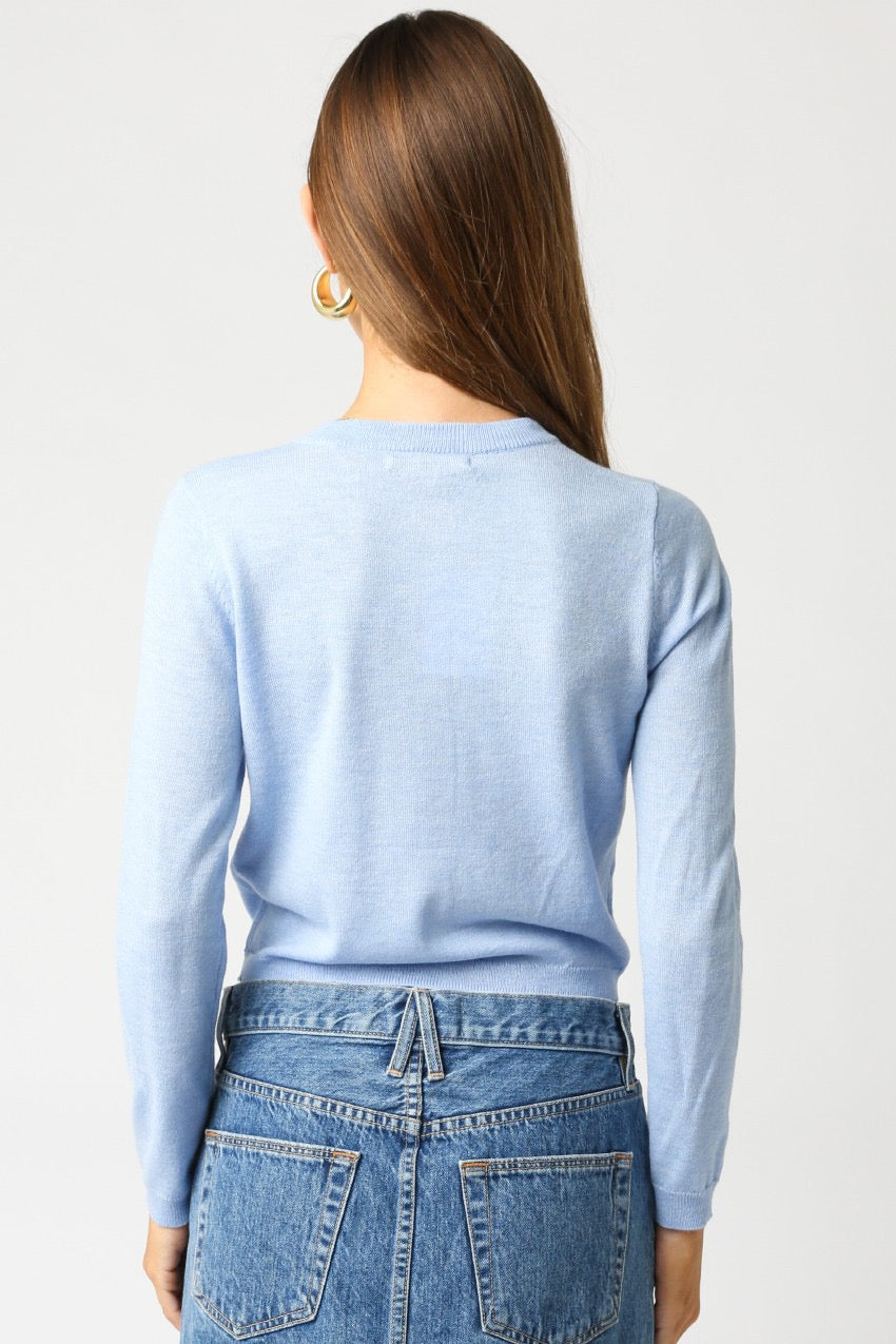 GIANNA KNIT CARDIGAN- LT BLUE