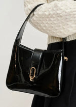 PAIGE PATENT PURSE- BLACK