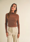 MESH SPARKLE TOP- BROWN