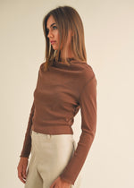 MESH SPARKLE TOP- BROWN