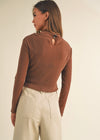 MESH SPARKLE TOP- BROWN