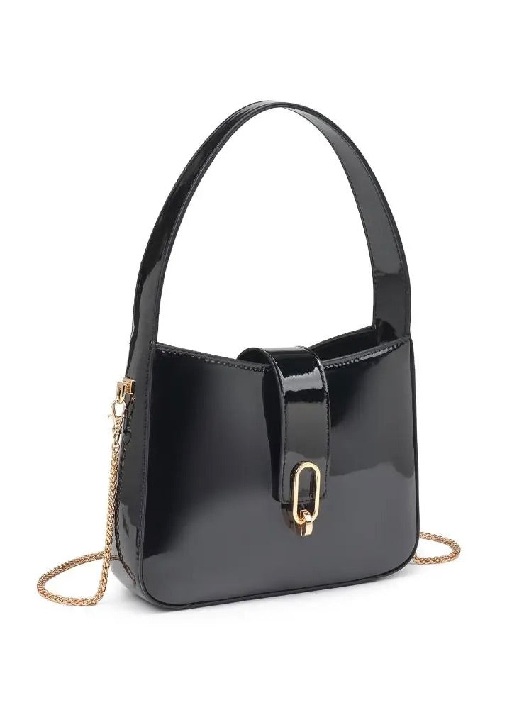 PAIGE PATENT PURSE- BLACK