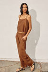 OPEN AIR CAMI- TOBACCO BROWN