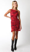 NOAH FLORAL MESH DRESS- RED