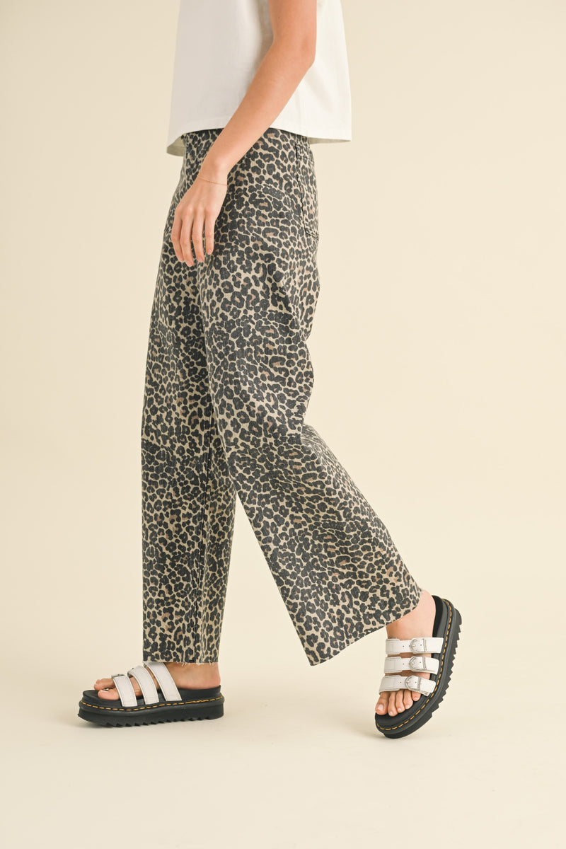 LEOPARD PRINT DENIM PANT- LEOPARD